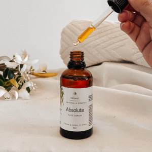Absolute serum, 50ml, sold in an amber bottle with choice of a dropper or screw top